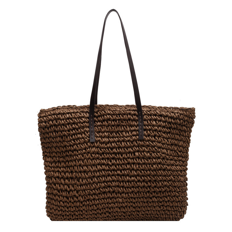 Sac de paille de style forêt pour femme, idéal pour les vacances d'été