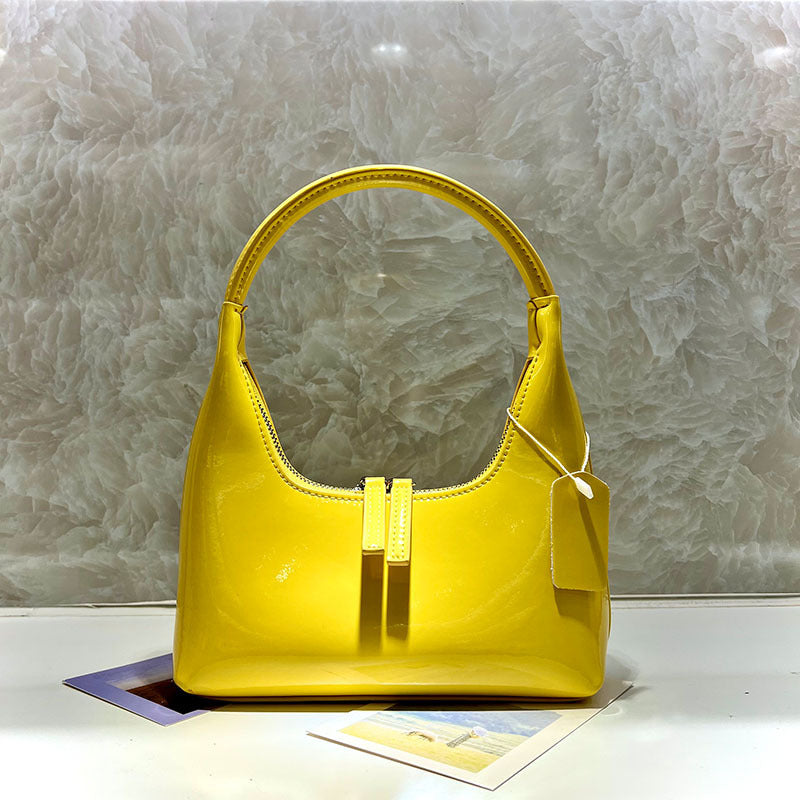 Petit sac fourre-tout en cuir brillant de style coréen