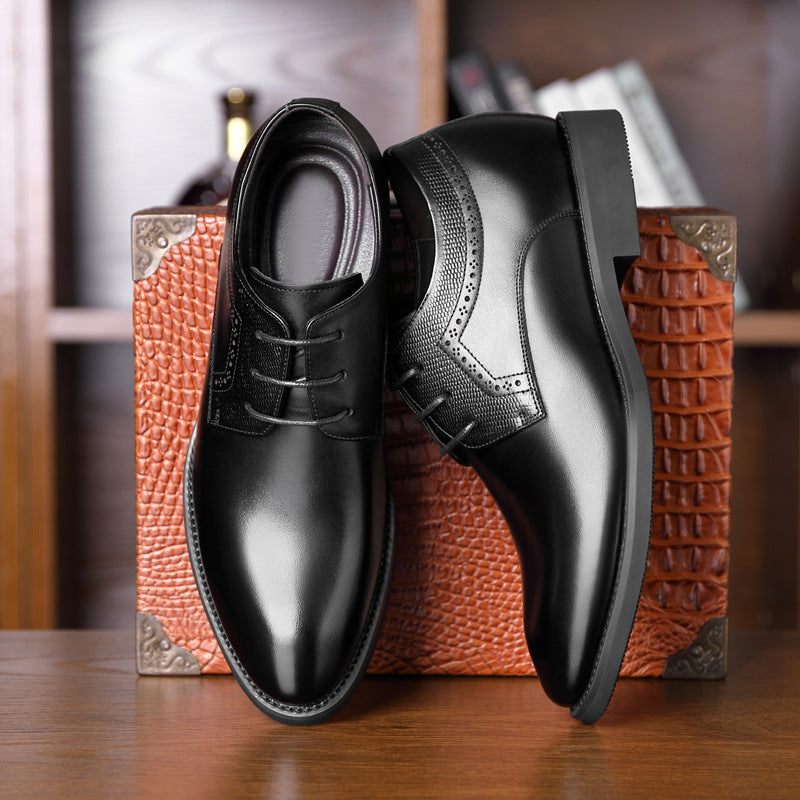 Zapatos formales de negocios de cuero Zapatos casuales puntiagudos para hombres