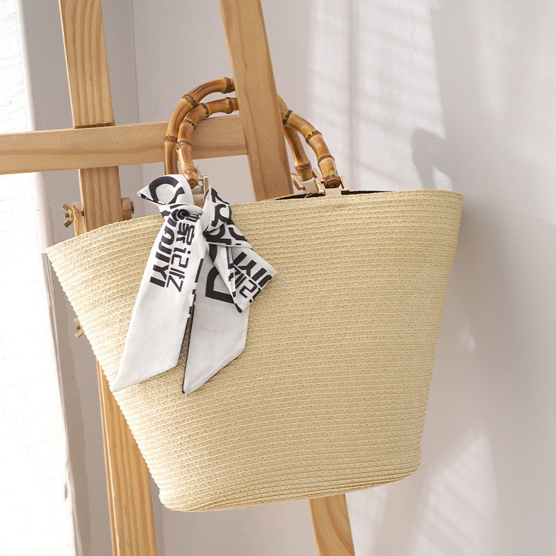 Large Capacity Niche Handbag Straw Woven Bag