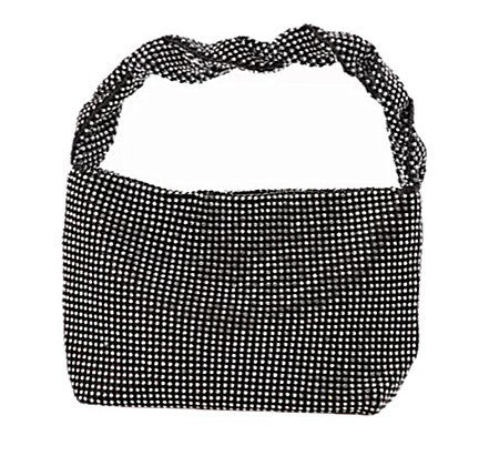 Bolso de mano para banquetes con nudo e incrustaciones de diamantes para mujer