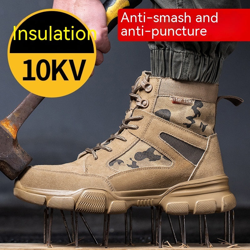 Chaussures de protection de travail isolées 10 kV à semelle légère anti-écrasement et anti-perçage