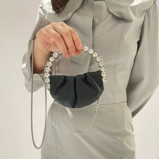 Bolso de noche cruzado con diamantes de imitación para mujer