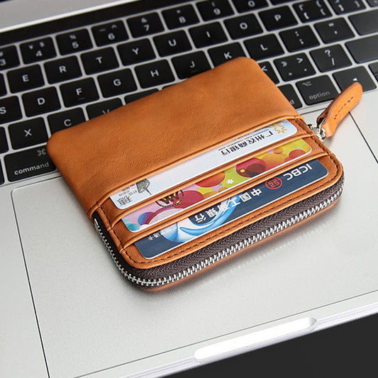 Leather Horizontal Wallet Retro First Layer Cowhide Ultra-thin