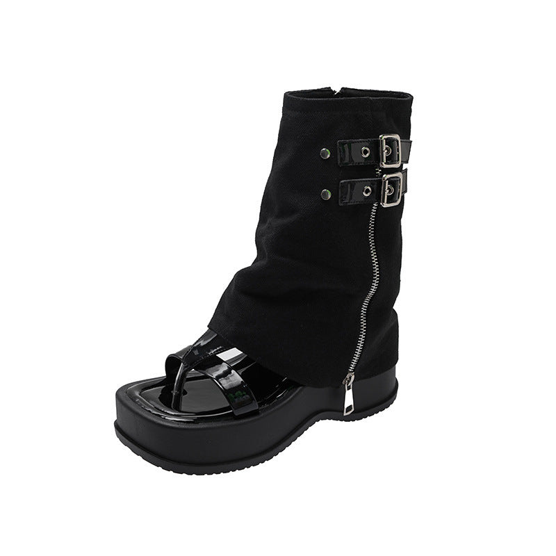 New Platform Motorcycle Fashion Tribal Pants Boots