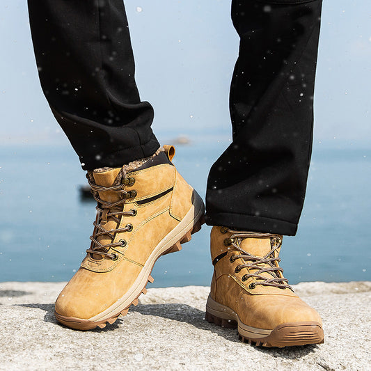 Botas de nieve con plataforma y cálidos zapatos de algodón y terciopelo para invierno