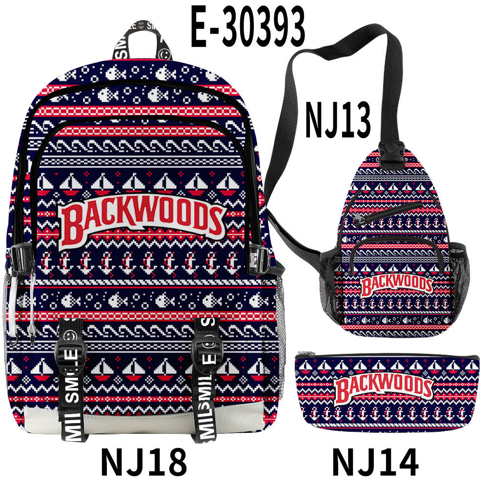 Printed Surrounding Men And Women Cool And Simple Backpack Set