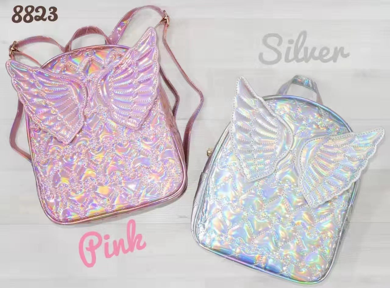 St Heron New Fashion Laser Angel Wings Women's Backpack Cute Lady Personality Creative Backpack