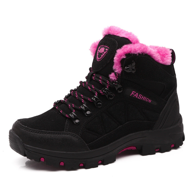 Hiking Shoes Hiking Outdoor Shoes High Top Sneakers Cowhide Fleece-lined Women's Shoes