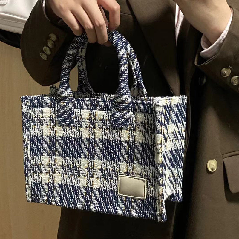 Sac à main à une épaule à carreaux pour femme