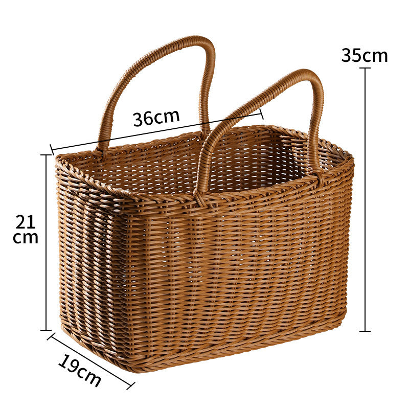 Panier à provisions Panier tissé en plastique Éventail littéraire