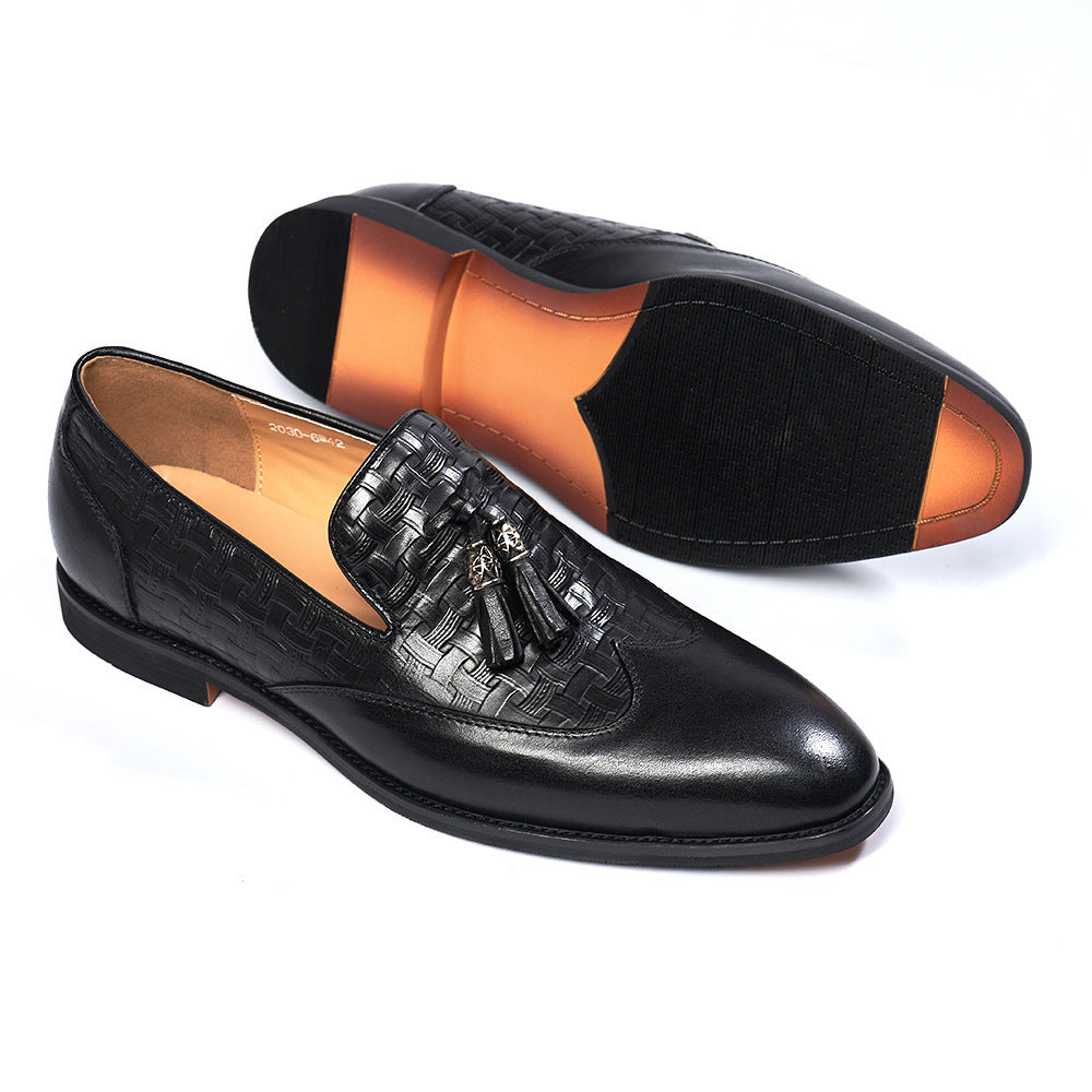 Men's Tassel Business Casual Leather Shoes Handmade Wedding Banquet