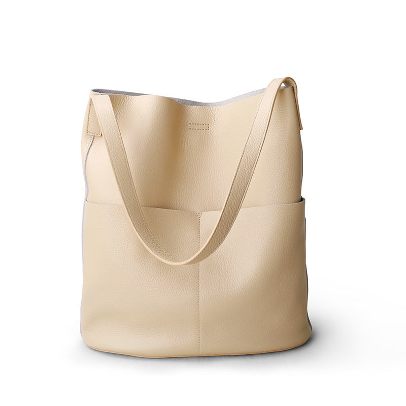 Sac à bandoulière en cuir de vachette de première couche en chêne simple