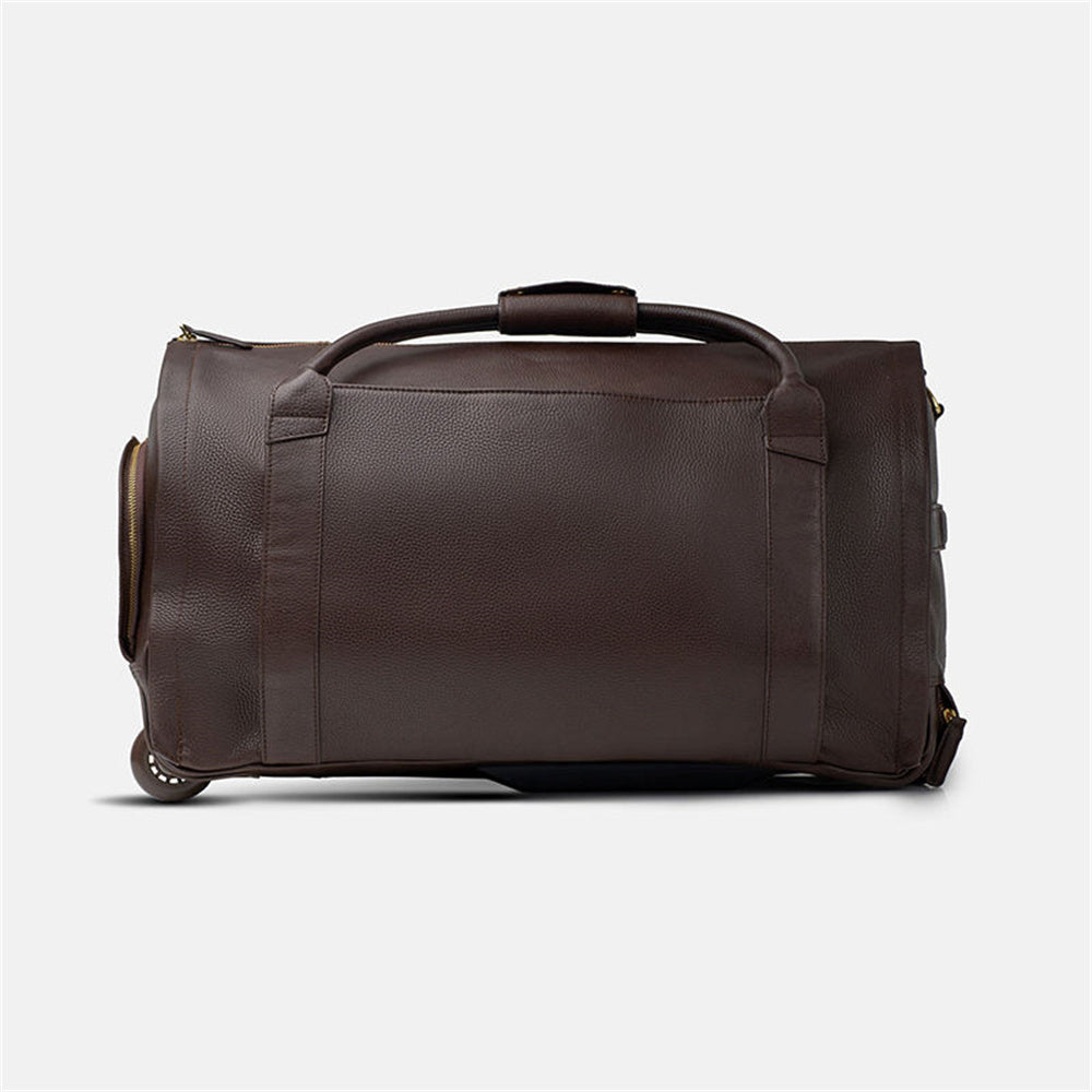 Bolso de viaje para hombre, de piel, impermeable, grande