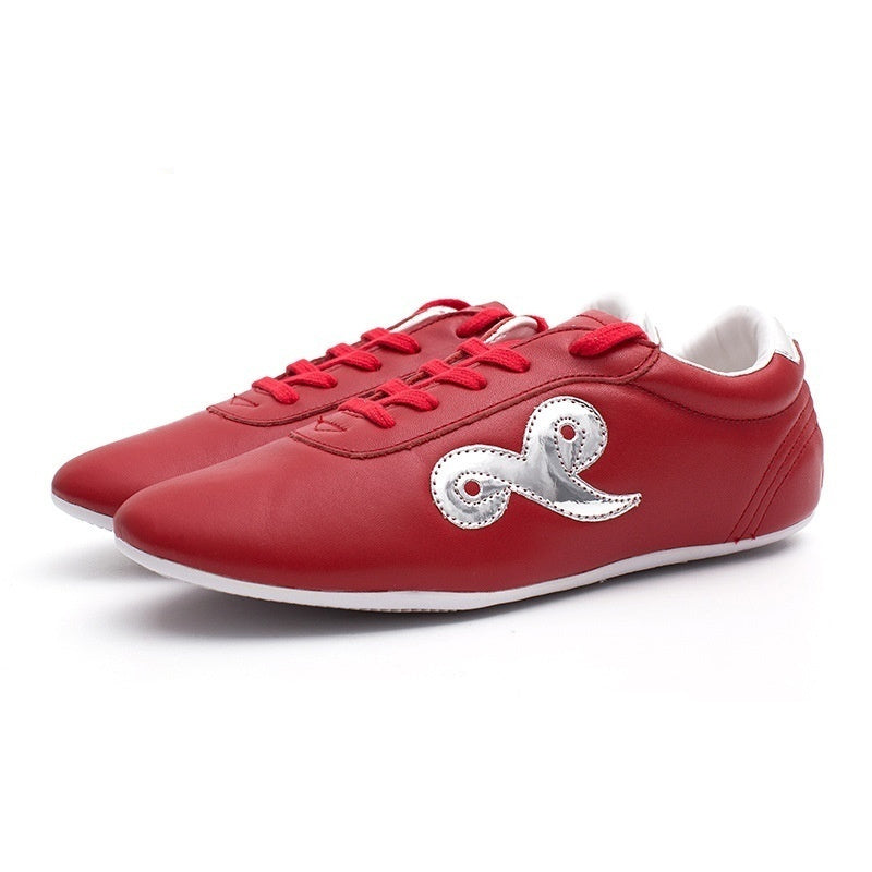 Chaussures de Tai Chi en cuir de vachette avec semelle souple