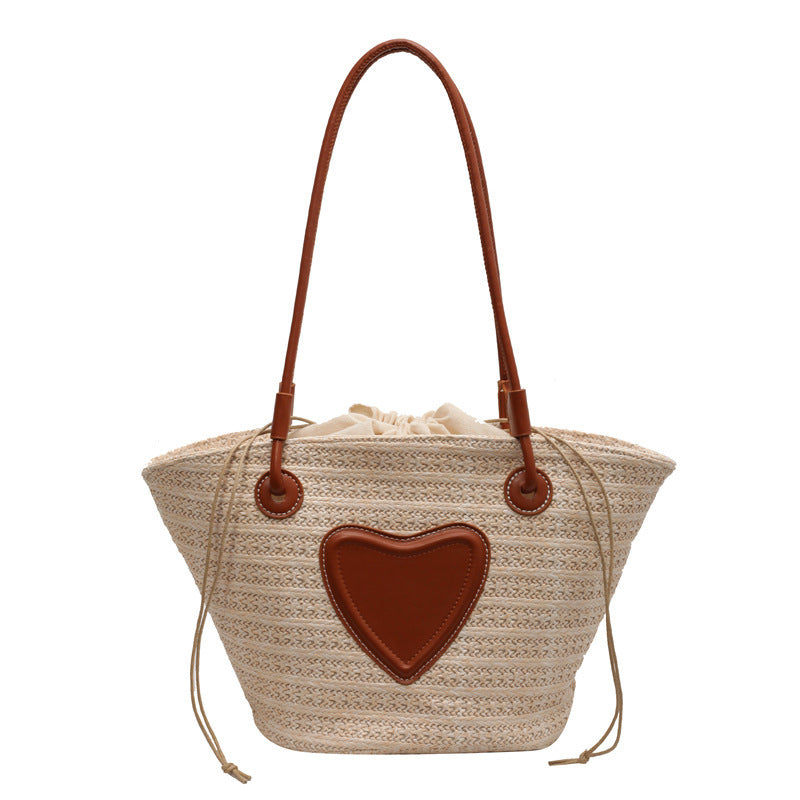 Sac fourre-tout en paille simple pour femme