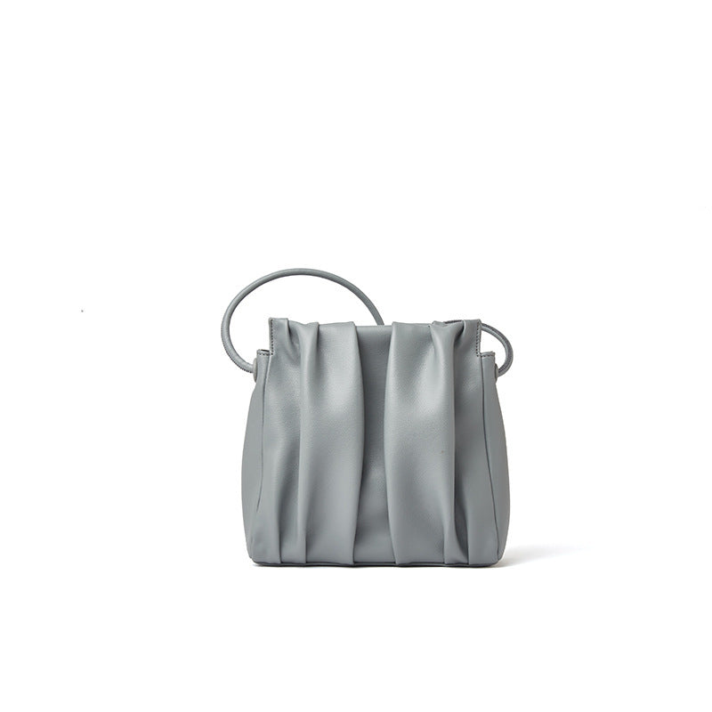 Crossbody Solid Color Pleated Cloud Bag