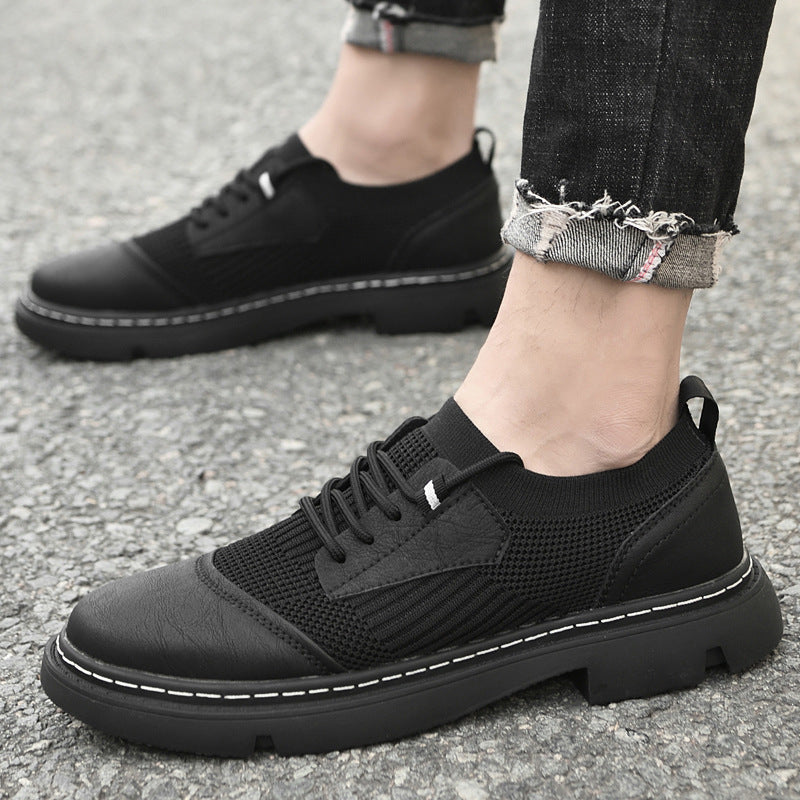 Casual Flying Woven Leather Shoes