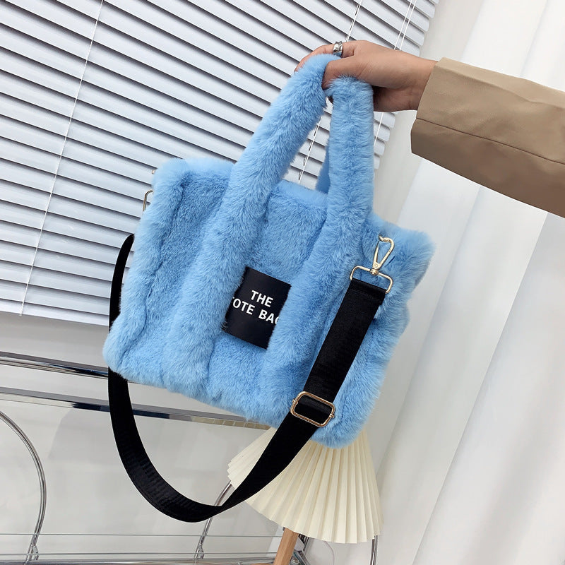 Large-capacity Shopping Commuter Faux Fur Plush Tote Bag