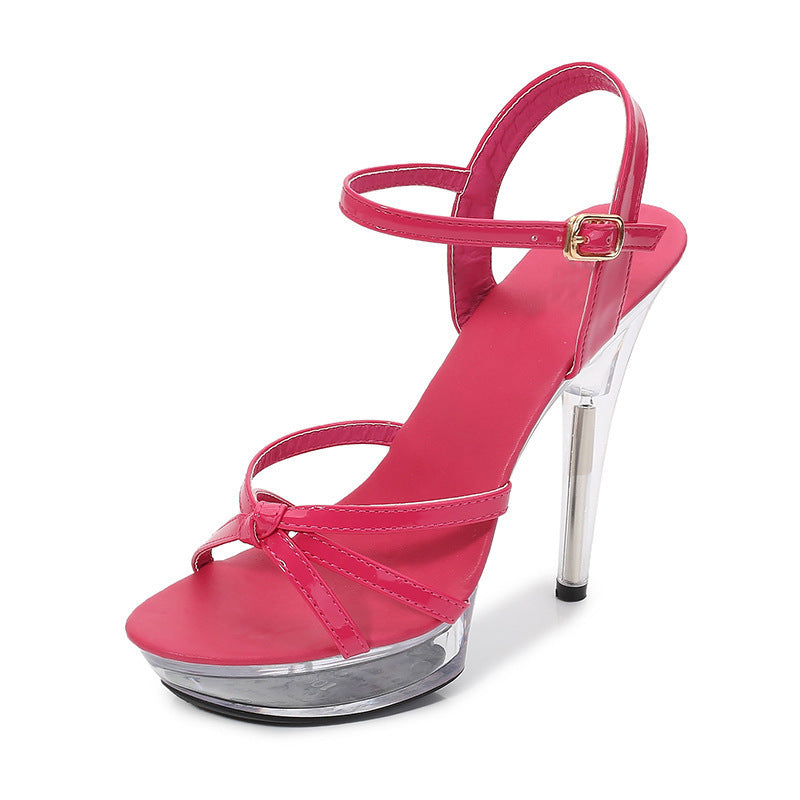 Nightclub Transparent Waterproof Platform Slim Heel Sandals