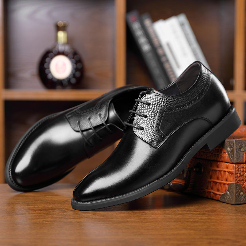 Chaussures en cuir pour hommes, chaussures de ville pointues et décontractées