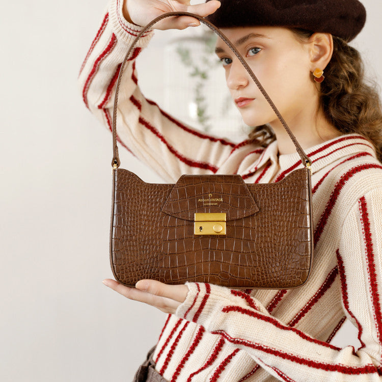 Bolsos de mano con forma de baguette y diseño sencillo para mujer