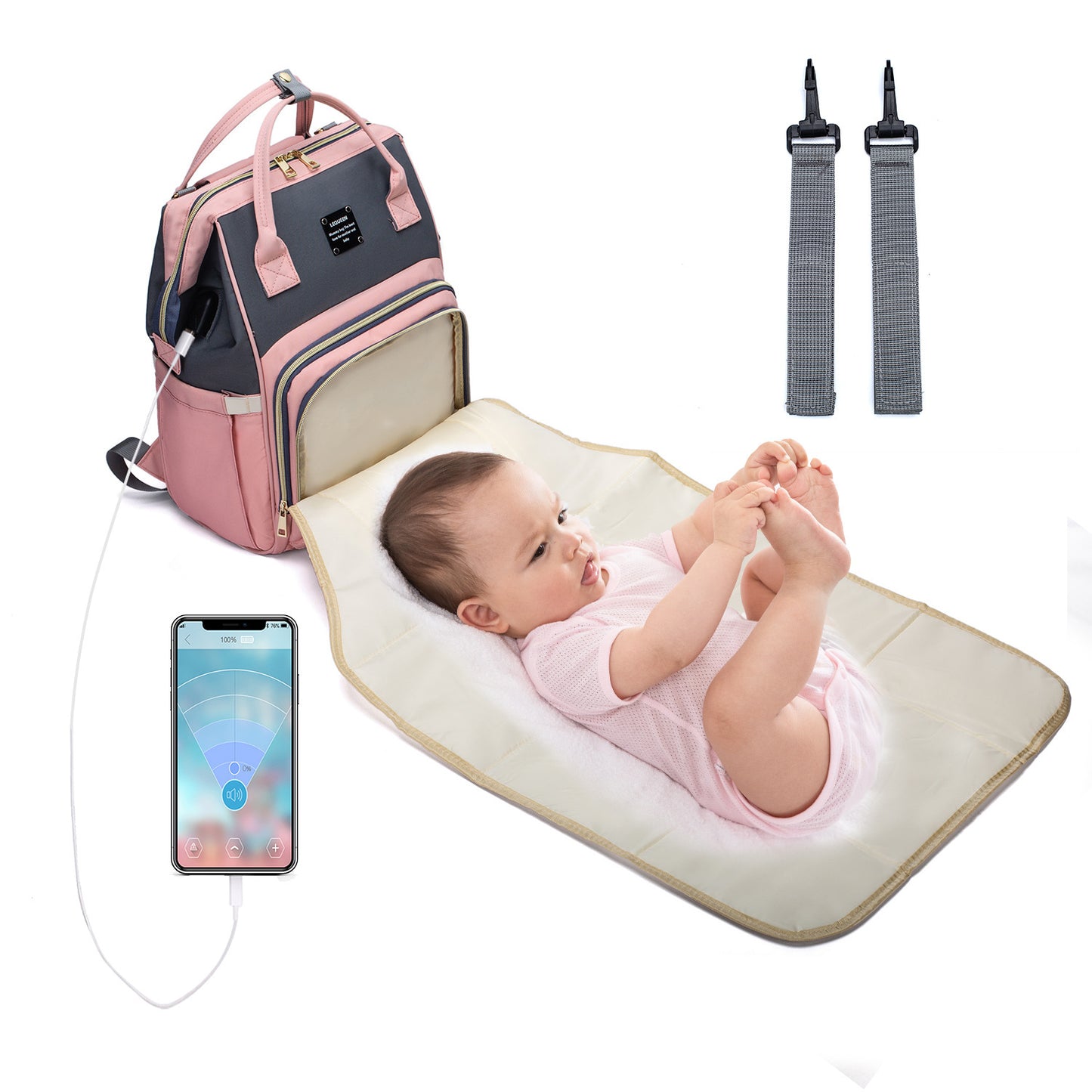 Mochila multifuncional de gran capacidad para mamá