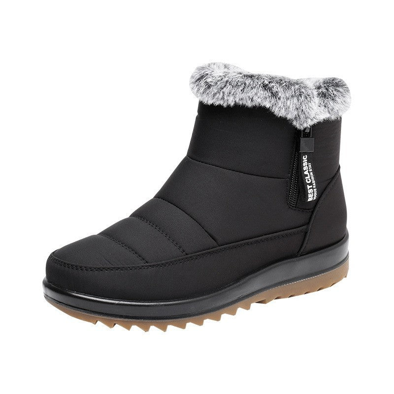 Bottes en coton thermique épais avec doublure polaire imperméable et antidérapante à fond plein de tendon