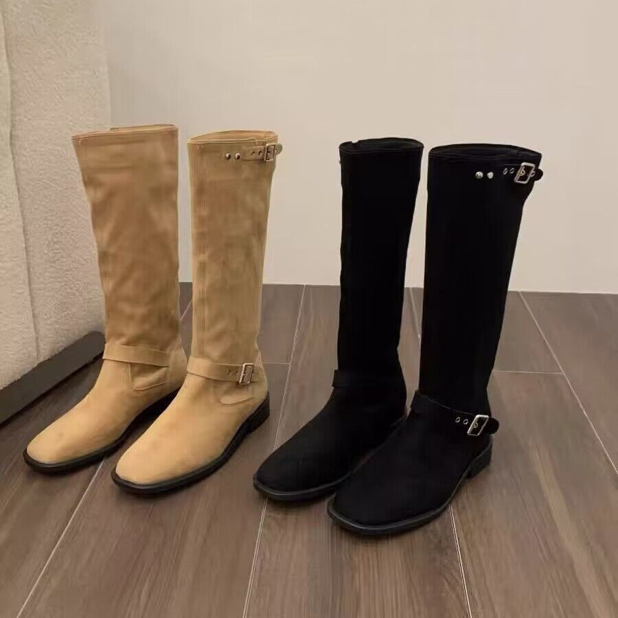 Bottes rétro à la mode sous le genou pour femmes