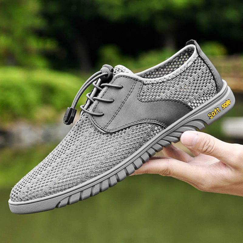 Summer Breathable Hollow Surface Sneakers Men's Mesh Shoes Thin