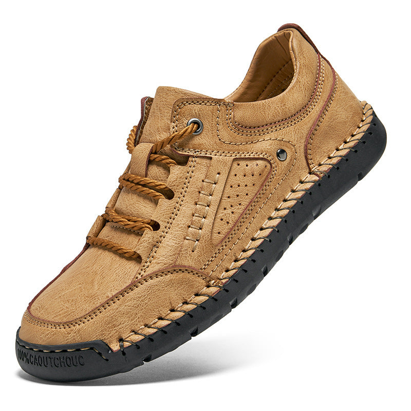 Zapatos casuales de cuero con punta en forma de punta para hombre