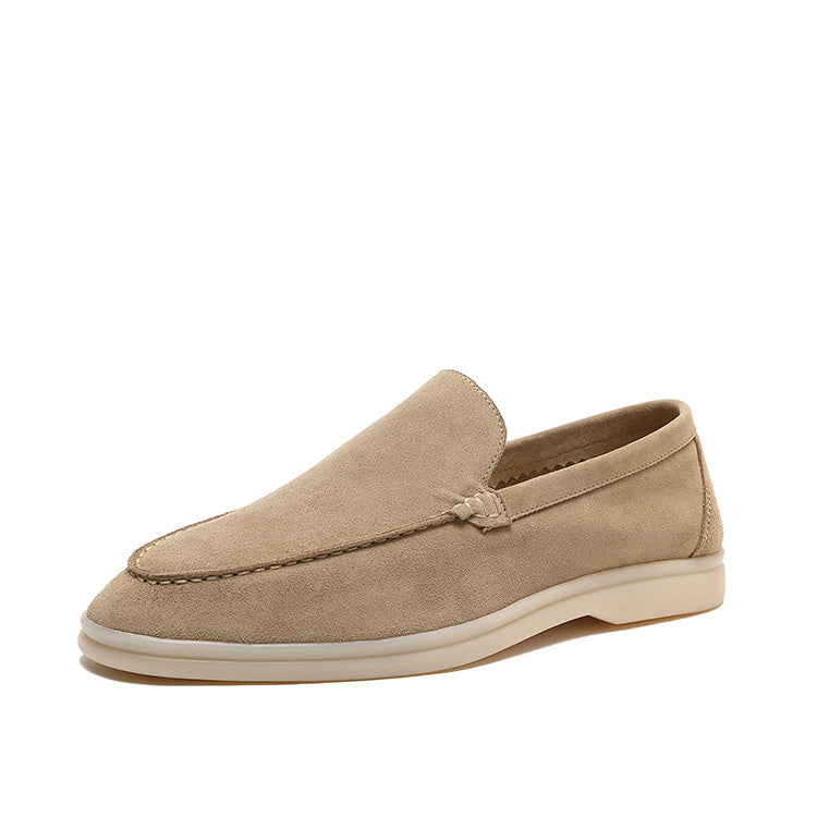 Mocasines de piel de oveja nobuck con suela blanda para hombre