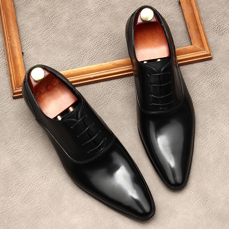 Men's Lace-up Pointed Formal Leather Shoes