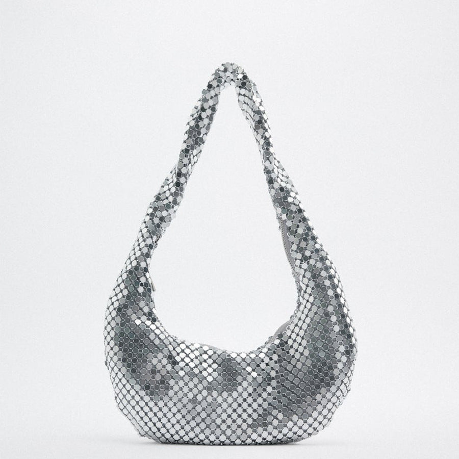 Net Red Casual Silver Sequin Underarm Bag