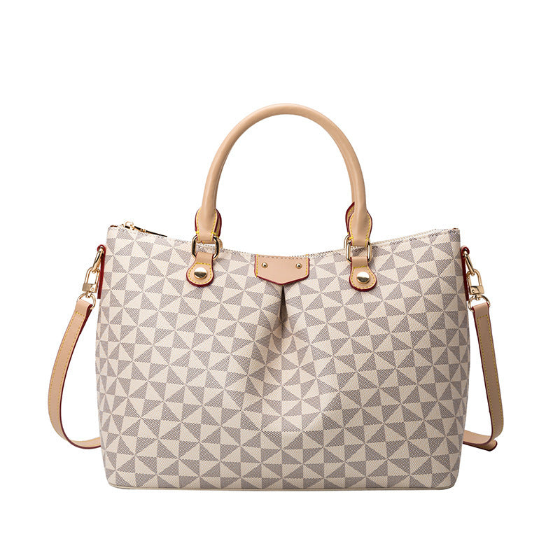 Bolso de mano de gran capacidad con estampado retro para mujer