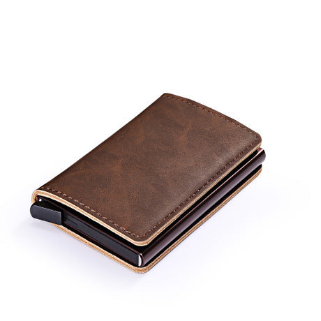 Uminium Alloy Leather Cards Case Mini Wallet Slim Coin Purse