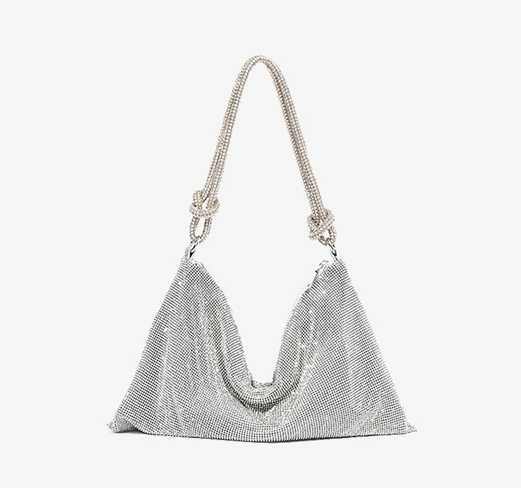 Bolso de mano sencillo con diamantes de imitación para mujer