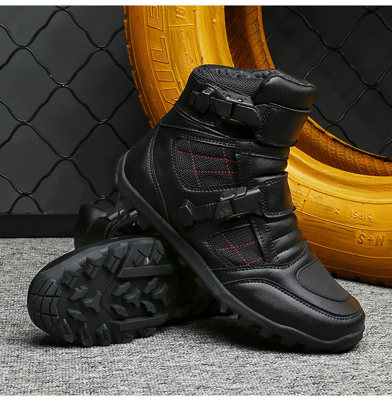 Botas de motociclista coloridas para las cuatro estaciones para caballeros masculinos