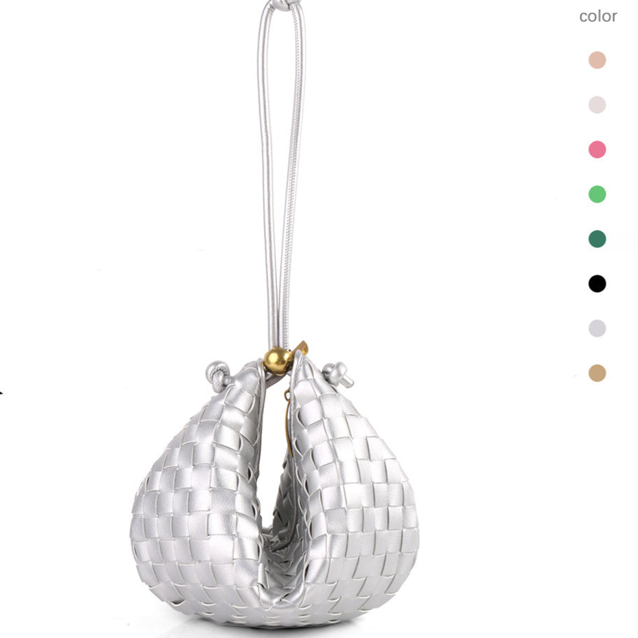 Petit sac tressé à boules d'or Sac pour femme transfrontalier Sac BV pour aisselle Minorité féminine