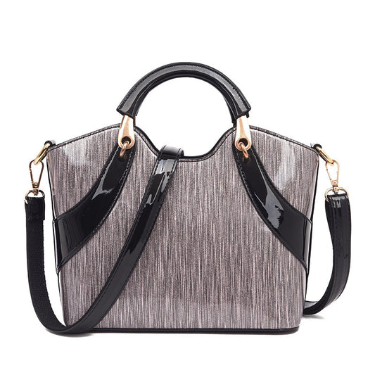 Fashion Patent Leather Sequined One-shoulder Messenger Handbag