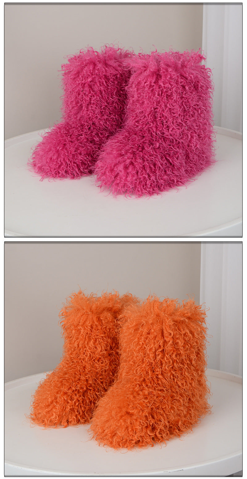 Flat Heel High-top Warm Winter Hot Girl Fur Boots