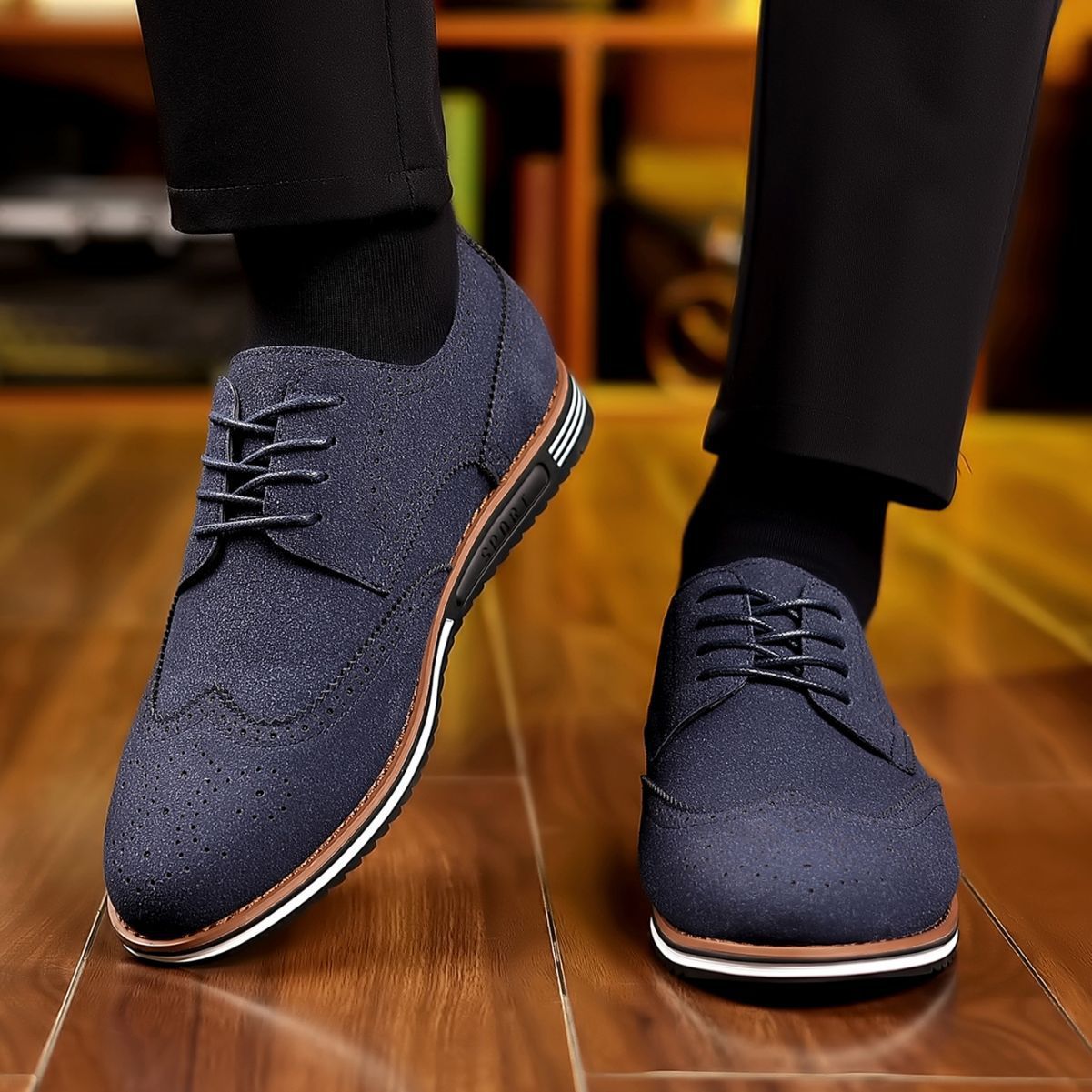 Nuevos zapatos casuales para hombre, tallas grandes, zapatos bajos mate, piel de gamuza