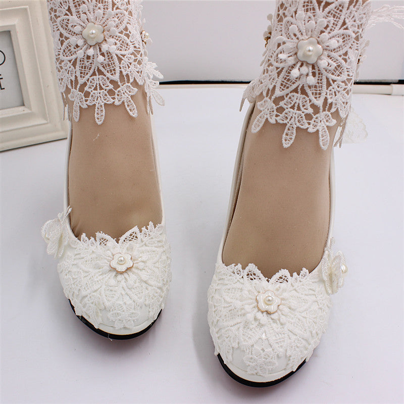 Bridal White Plus Size High Heels