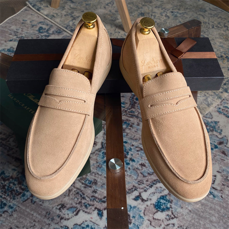 Chaussures décontractées pour hommes en cuir véritable faites à la main