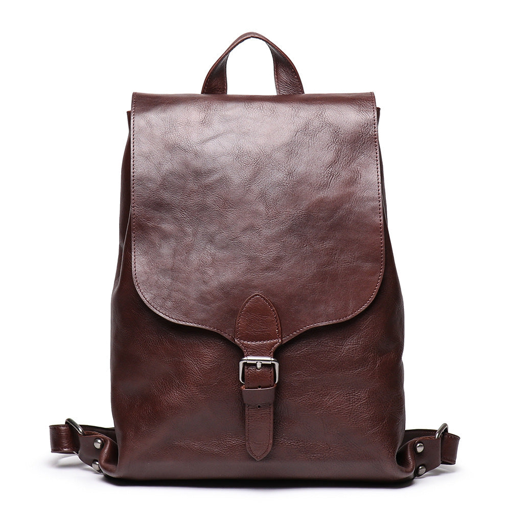 Men's Top Vegetable Tanned Cowhide Backpack