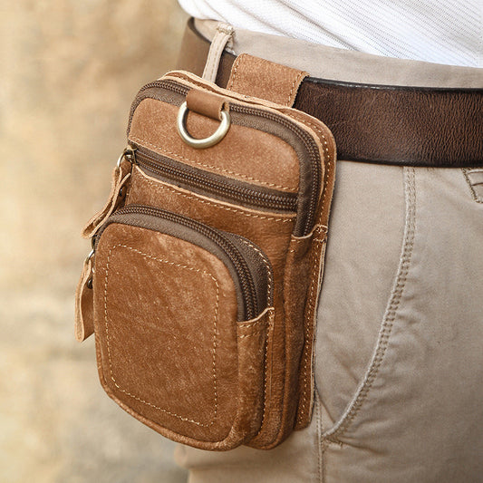 Men's Retro Leisure Sports Cattle Leather Waist Bag