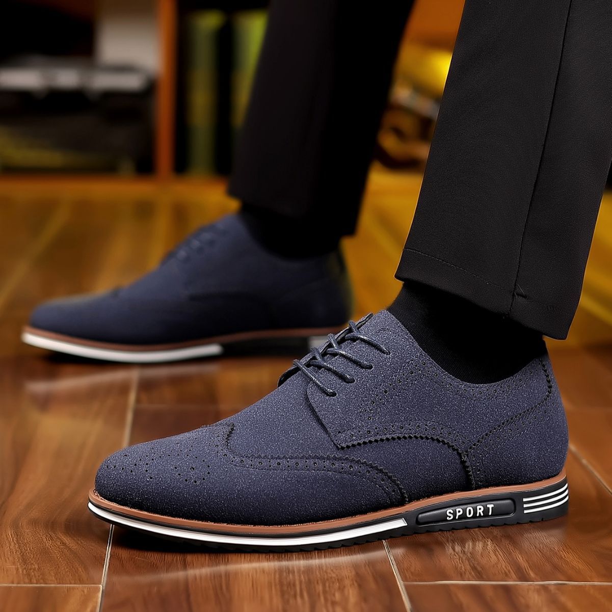 Nouvelles chaussures décontractées pour hommes, chaussures basses mates de grande taille en cuir suédé