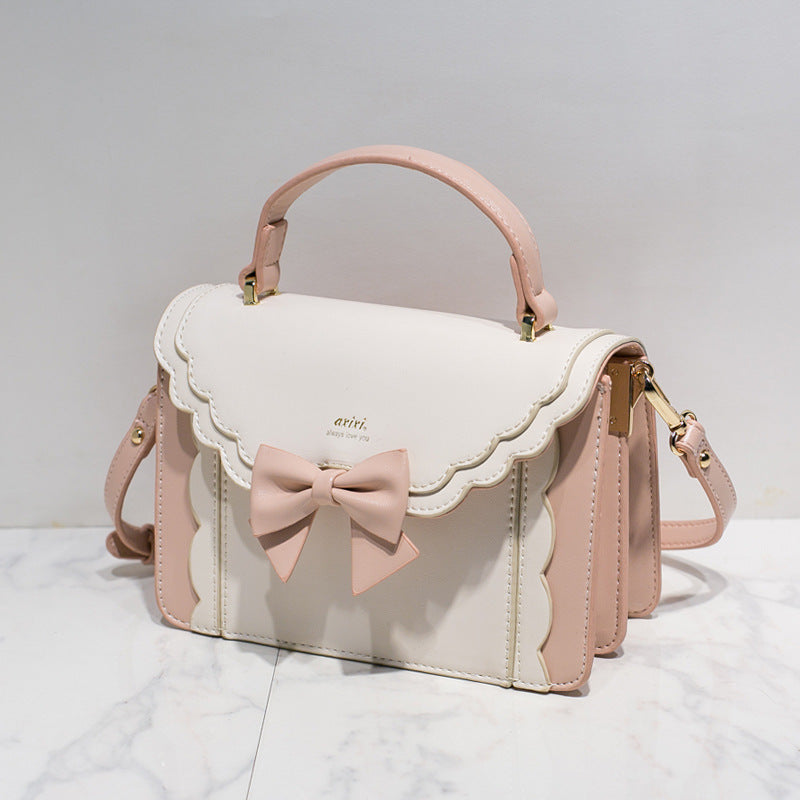 Sac à bandoulière carré avec nœud papillon pour femme, petit sac messager à bandoulière Lolita