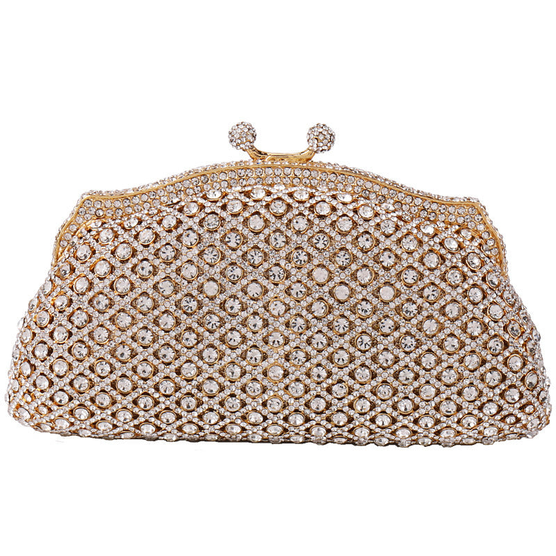 Bolso de mano para mujer, de moda, para cenas, con vestido dorado