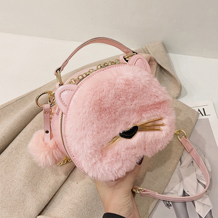 Sac pour enfants Sac messager de princesse à la mode Sac à bandoulière mignon en peluche pour fille de taille moyenne